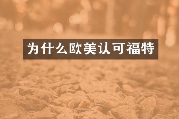为什么欧美认可福特