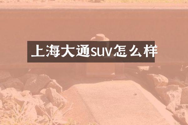 上海大通suv怎么样