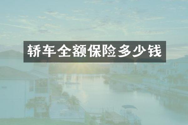轿车全额保险多少钱