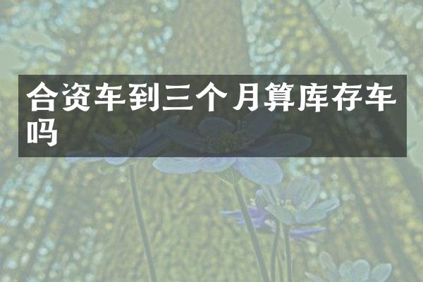 合资车到三个月算库存车吗