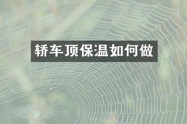 轿车顶保温如何做