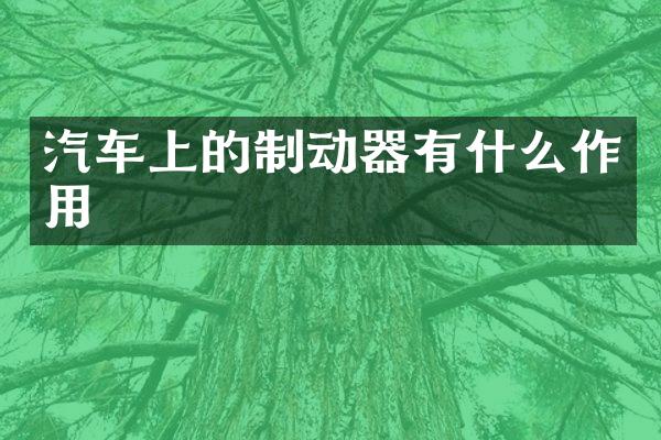 汽车上的制动器有什么作用