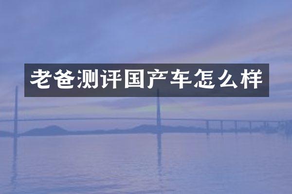 老爸测评国产车怎么样