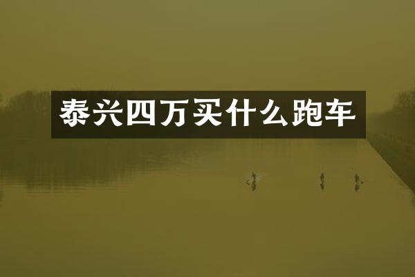 泰兴四万买什么跑车