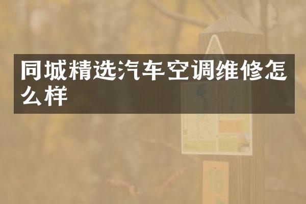 同城精选汽车空调维修怎么样
