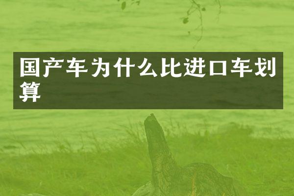 国产车为什么比进口车划算