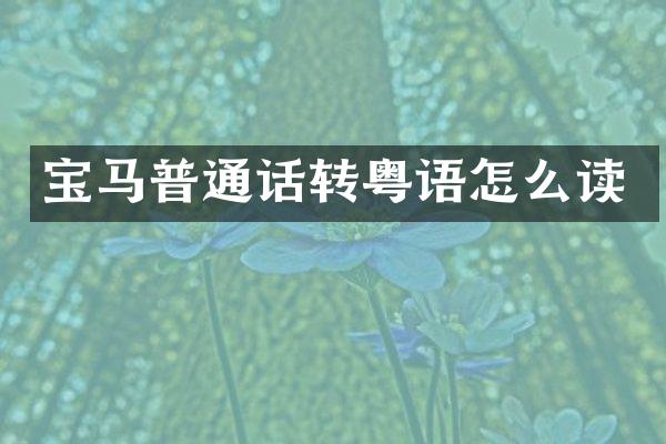 宝马普通话转粤语怎么读