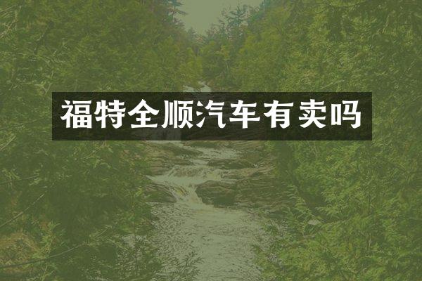 福特全顺汽车有卖吗