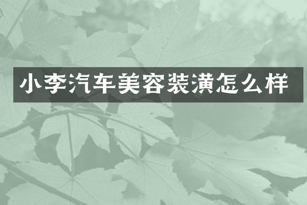 小李汽车美容装潢怎么样