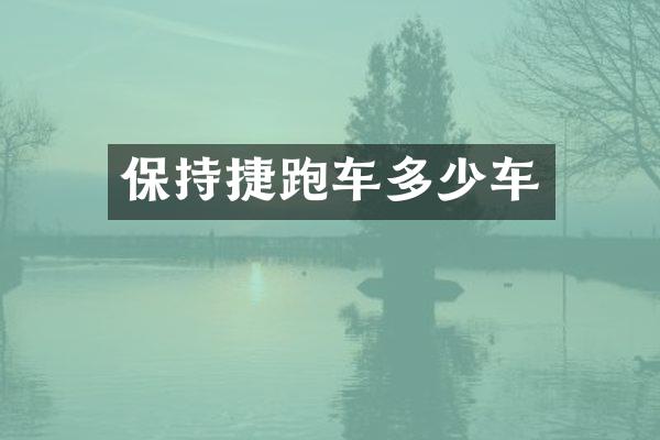 保持捷跑车多少车