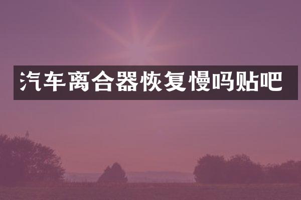 汽车离合器恢复慢吗贴吧