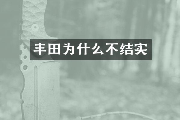 丰田为什么不结实