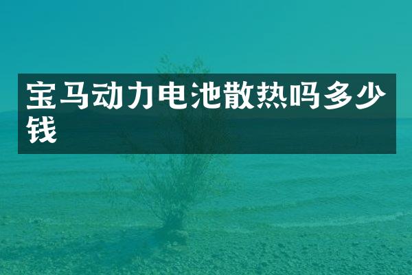 宝马动力电池散热吗多少钱