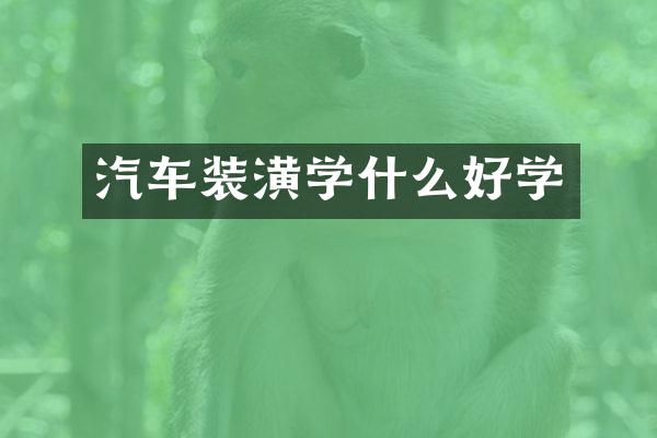 汽车装潢学什么好学