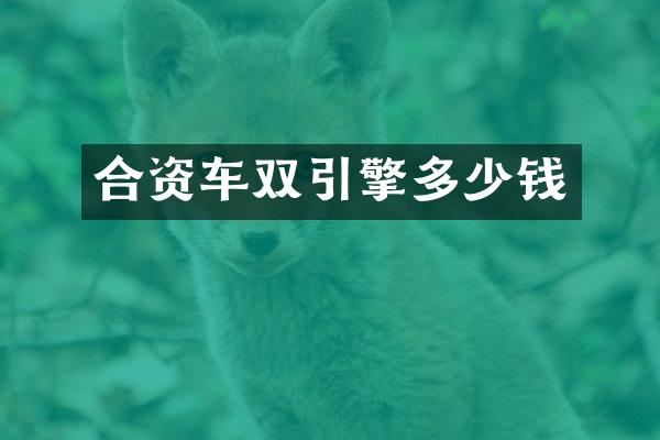 合资车双引擎多少钱