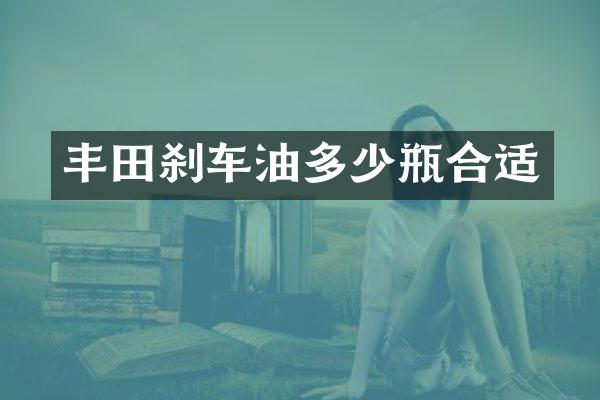 丰田刹车油多少瓶合适