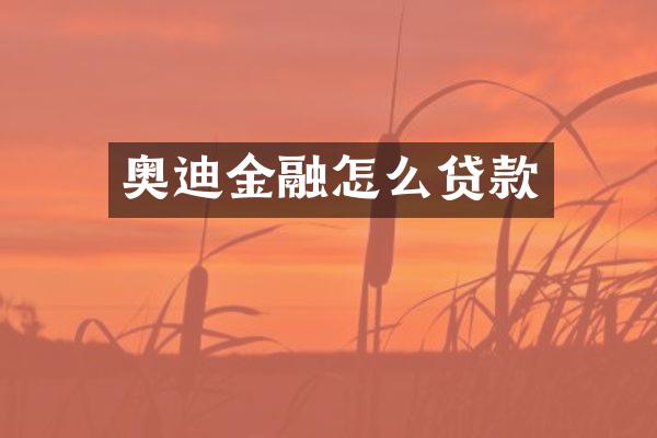 奥迪金融怎么贷款