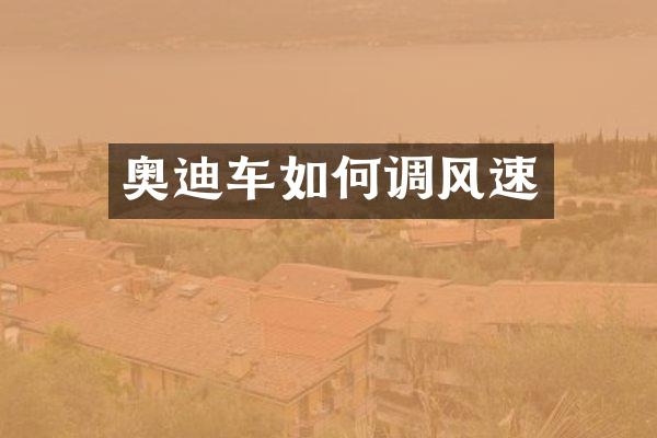 奥迪车如何调风速
