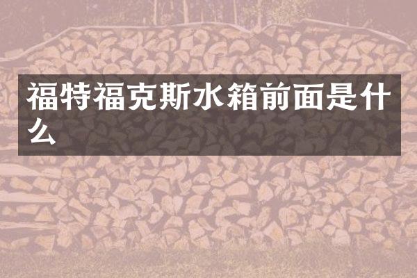 福特福克斯水箱前面是什么