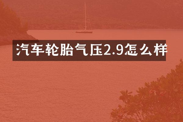 汽车轮胎气压2.9怎么样