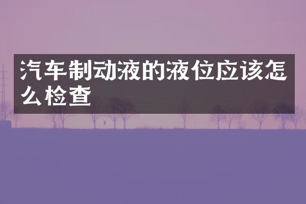 汽车制动液的液位应该怎么检查