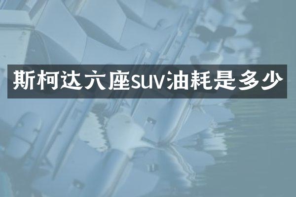 斯柯达六座suv油耗是多少