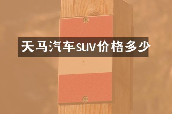 天马汽车suv价格多少