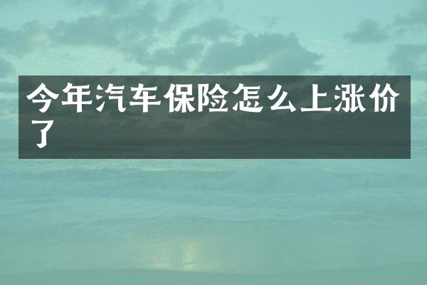 今年汽车保险怎么上涨价了