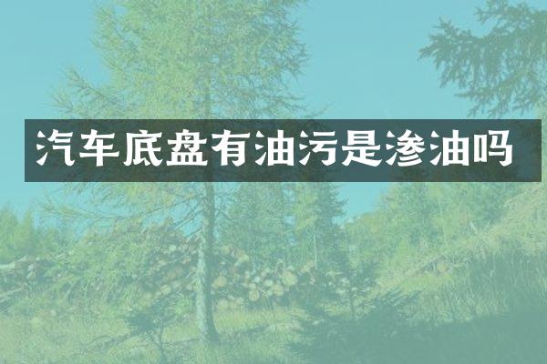 汽车底盘有油污是渗油吗