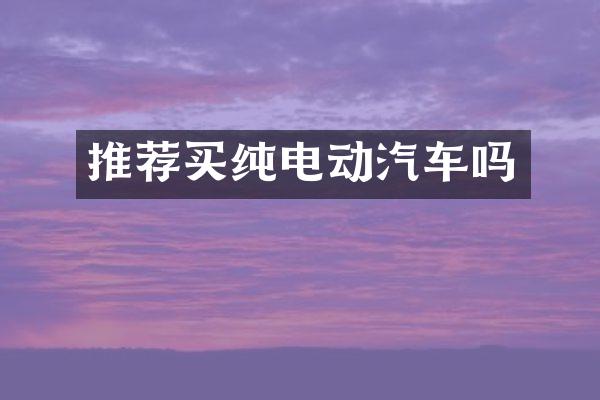 推荐买纯电动汽车吗