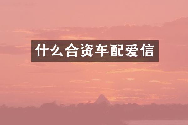什么合资车配爱信