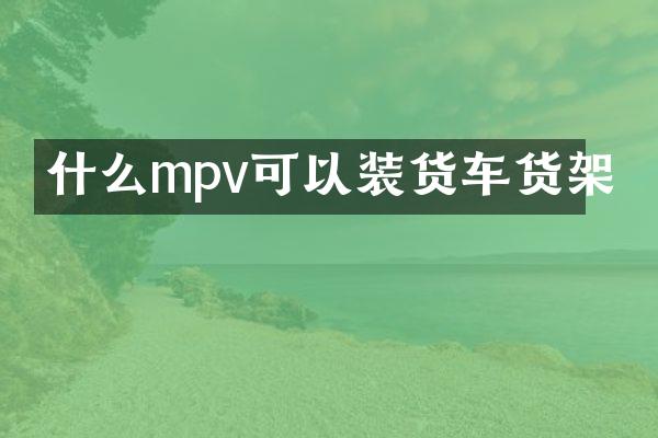 什么mpv可以装货车货架