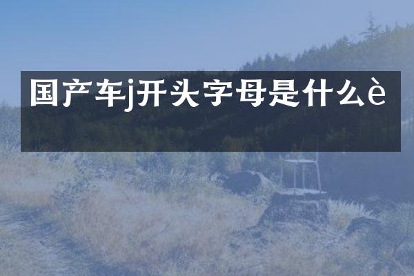 国产车j开头字母是什么车