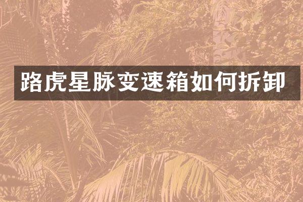路虎星脉变速箱如何拆卸