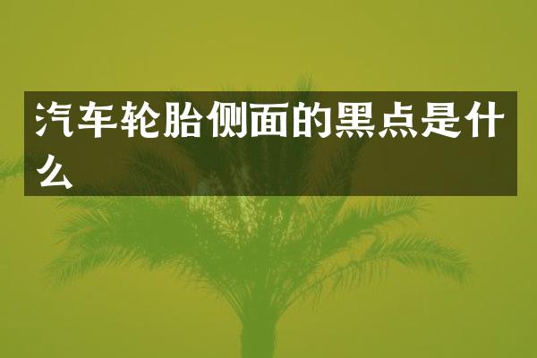 汽车轮胎侧面的黑点是什么