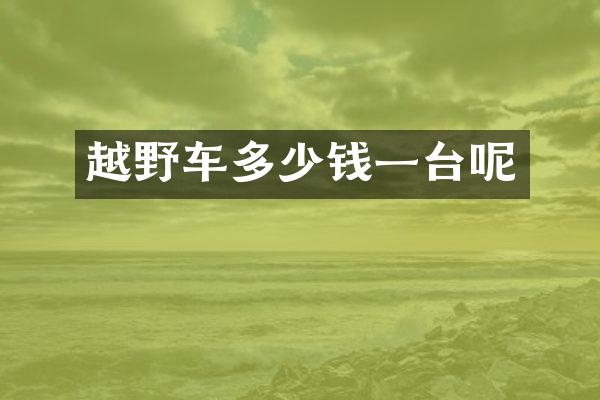 越野车多少钱一台呢