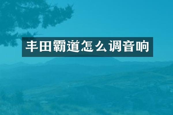 丰田霸道怎么调音响