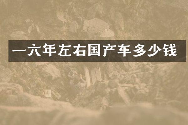 一六年左右国产车多少钱