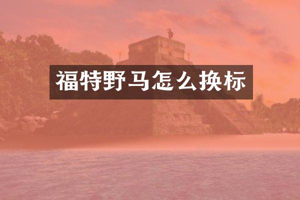 福特野马怎么换标