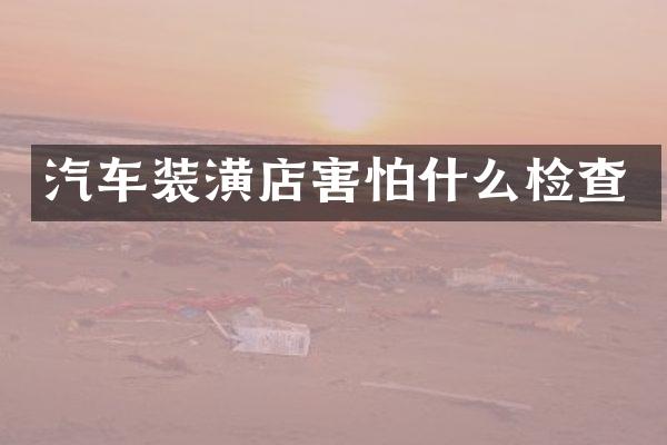 汽车装潢店害怕什么检查