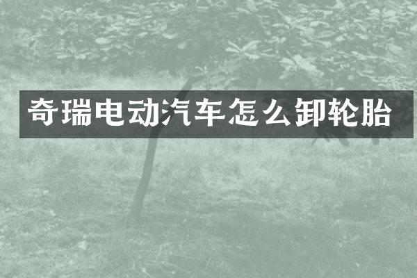 奇瑞电动汽车怎么卸轮胎