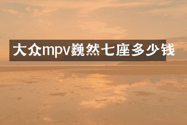 大众mpv巍然七座多少钱