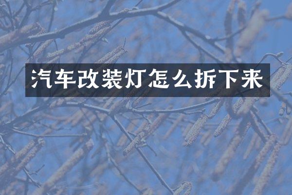 汽车改装灯怎么拆下来
