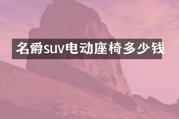 名爵suv电动座椅多少钱