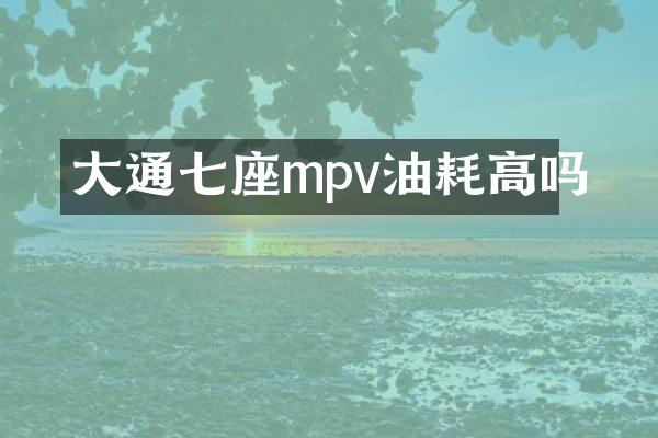 大通七座mpv油耗高吗