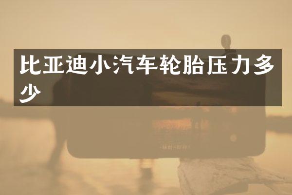 比亚迪小汽车轮胎压力多少
