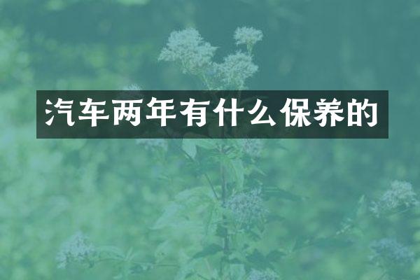 汽车两年有什么保养的