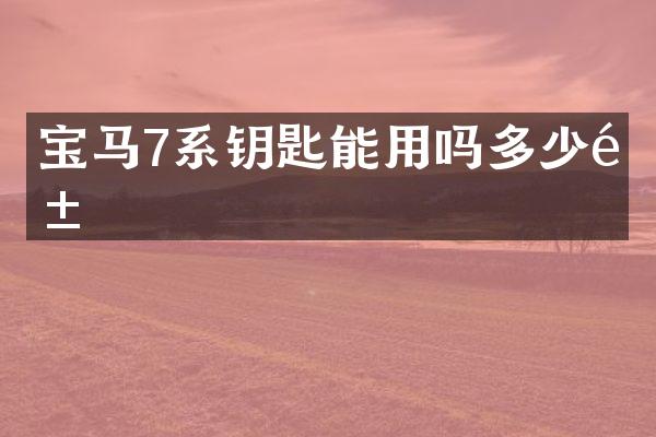 宝马7系钥匙能用吗多少钱