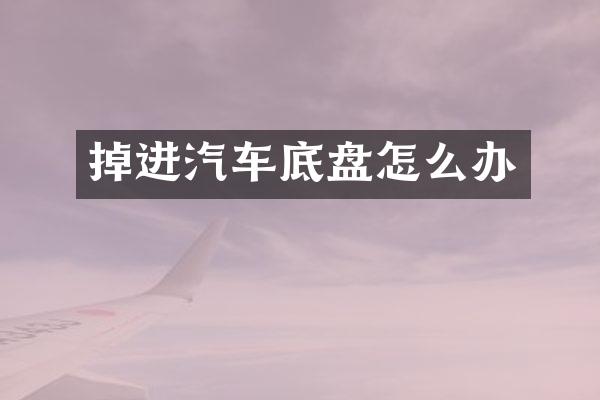 掉进汽车底盘怎么办
