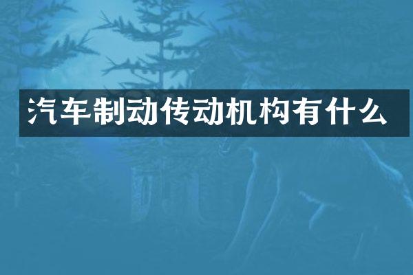 汽车制动传动机构有什么